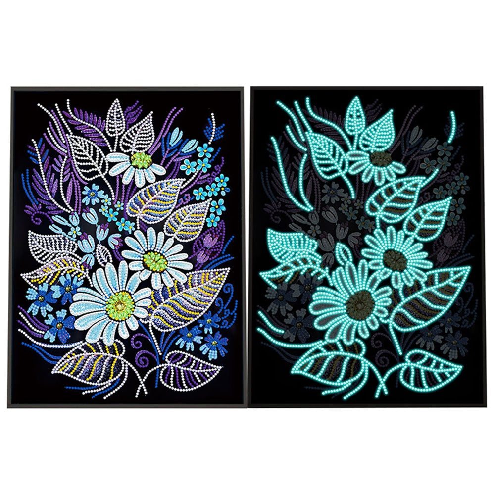 Night Luminous Diamond Painting Special Shaped Flower Diamond embroidery cross stitch Kit Rhinestone Home Decoration Gift