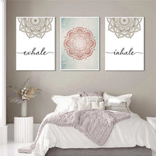 Carica l&#39;immagine nel visualizzatore della Galleria, Bohemian Exhale Mandala Mindfulness Zen Wall Art Canvas Painting Poster e stampa immagini Yoga Soggiorno Home Decor Cuadros