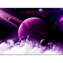 Cargar imagen en el visor de la galería, Gatyztory marco espacio DIY pintura por números paisaje pintura al óleo pintada a mano dibujo sobre lienzo decoración de la pared del hogar 60x75cm