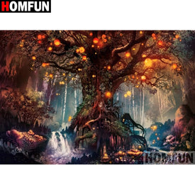 HOMFUN 5D diamant peinture plein carré/rond 