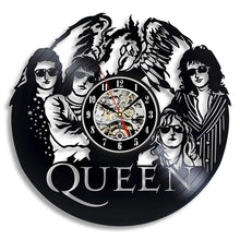 Carica l&#39;immagine nel visualizzatore della Galleria, Orologio da parete Queen Rock Band Design moderno Tema musicale Orologi classici con dischi in vinile Orologio da parete Decorazioni per la casa d&#39;arte Regali per musicisti