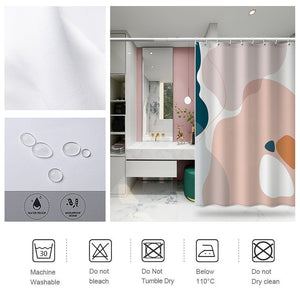 Vent nordique Art abstrait rideau de douche tissu polyester imperméable rideau de bain Morandi couleur bloc rideaux pour décor de salle de bain