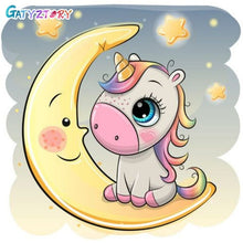 Cargar imagen en el visor de la galería, Cuadro GATYZTORY con animales bonitos, pintura de números DIY, cuadro de arte de pared moderno, pintura para niños con números, regalo único para decoración del hogar