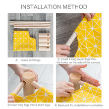 Cargar imagen en el visor de la galería, Cama elevada para gatos, hamacas para gatos, cama de lona de madera, cama de salón para gatos pequeños, conejos, gatos, perros, lona duradera, suministros para el hogar para mascotas