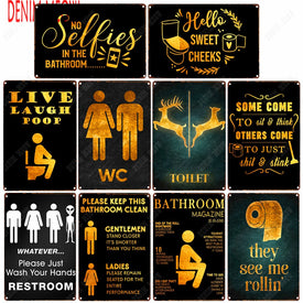 Targa da toilette vintage Divertente bagno personalizzato Targhe in metallo in metallo WC Lavabo Wall Art Decorazioni per il bagno Piatti da parete per bagno WY156