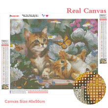 Load image into Gallery viewer, Huacan Diamond Mosaic Animal Diamond Painting Cats Diamond Embroidery Cross Stitch Flowers Picture Of Rhinestones Handcraft