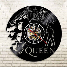 Carica l&#39;immagine nel visualizzatore della Galleria, Orologio da parete Queen Rock Band Design moderno Tema musicale Orologi classici con dischi in vinile Orologio da parete Decorazioni per la casa d&#39;arte Regali per musicisti