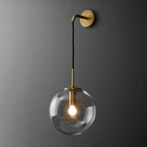 LED Wall Lamp Nordic Style Glass Ball Wall Lamp Retro Simple Bedside Living Room Corridor Staircase Lighting Decorative Lamp E14