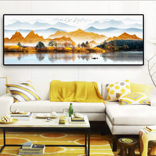 Carica l&#39;immagine nel visualizzatore della Galleria, Modern Classic Autumn Landscape Art Dipinti su tela Immagini di arte della parete per la decorazione del soggiorno (senza cornice)