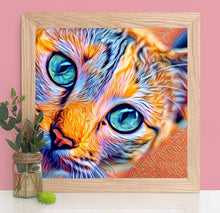 Carica l&#39;immagine nel visualizzatore della Galleria, HUACAN Pittura Diamante 5D Completo Animale Ricamo Gatto Punto Croce Decorazione Della Casa Mosaico Fatto a Mano