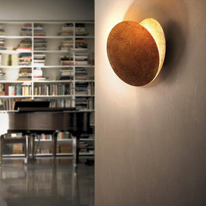 Creative Moon Eclipse Aisle Wall Light Corridor Bedside Wall Lamp Living Room Round Gold Copper LED Wall Sconce