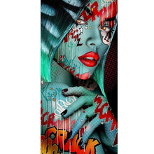 Load image into Gallery viewer, Graffiti Women Portrait Oil Painting Posters and Prints Wall Decor for Living Room Canvas Painting Wall Art Picture Home  Decor