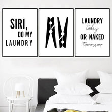 Cargar imagen en el visor de la galería, Hacer mi lavandería baño decoración cita arte cartel lavandería habitación pared imagen pinza de ropa lienzo pintura decoración del hogar impresiones HD2820