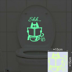 Stickers muraux salle de bain toilette décoration de la maison Stickers muraux amovibles pour autocollant de toilette pâte décorative décor à la maison lueur dans l'obscurité