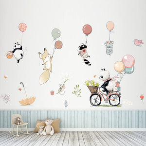 Adesivi murali animali palloncini cartoni animati per bambini Camerette Decorazioni murali Decalcomanie in vinile rimovibili Decorazioni per la casa della scuola materna Murales d'arte