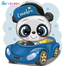 Cargar imagen en el visor de la galería, Cuadro GATYZTORY con animales bonitos, pintura de números DIY, cuadro de arte de pared moderno, pintura para niños con números, regalo único para decoración del hogar