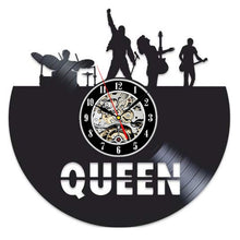 Carica l&#39;immagine nel visualizzatore della Galleria, Orologio da parete Queen Rock Band Design moderno Tema musicale Orologi classici con dischi in vinile Orologio da parete Decorazioni per la casa d&#39;arte Regali per musicisti