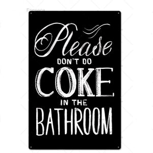 Toilet Sign Plaque Metal Vintage Bathroom Metal Sign Tin Sign Wall Decor for Toilet Bathroom Restroom