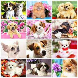 HUACAN Cane Pittura Diamante 5D Animale Trapano Completo Diamante Quadrato Arte Ricamo Punto Croce Decorazione della Casa