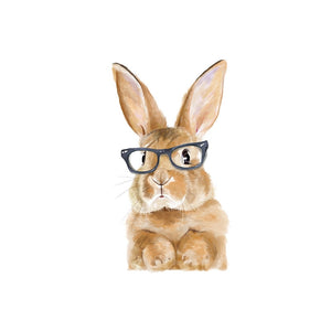 Cute Glasses Rabbit Wall Stickers for Living room Bedroom Kids rooms Wall Decor Vinyl PVC Cartoon Wall Decals Home Decoration