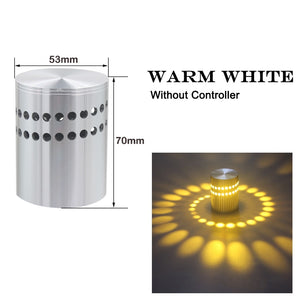 LED Spiral Hole Wall Light 16 Colors With RGB Remote Control Suitable For Hall KTV Bar Home Decoration Art  Wall Lamp
