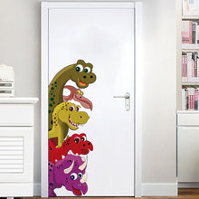 Load image into Gallery viewer, Removable Cartoon Dinosaur Wall Stickers for Door Decor Kids room Nursery Vinyl Wall Decals Art Wall Murals Home Decoration