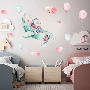 Dessin animé enfants chambre décoration murale Stickers muraux ballon à Air chaud vinyle Stickers muraux pour la décoration de la maison Art peintures murales autocollant papier peint