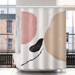 Vent nordique Art abstrait rideau de douche tissu polyester imperméable rideau de bain Morandi couleur bloc rideaux pour décor de salle de bain