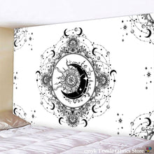 Carica l&#39;immagine nel visualizzatore della Galleria, India Mandala Arazzo Appeso a Parete Sole Luna Tarocchi Arazzo da Parete Tappeto da Parete Psichedelico Tapiz Stregoneria Arazzi di Stoffa da Parete