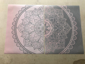 Sfumatura rosa grigio mandala astratta tela poster boho stampa artistica da parete pittura immagine decorativa decorazione moderna del soggiorno