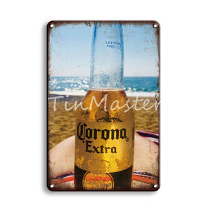 NUEVA Corona Extra Beer Poster Cover Decoración de pared Letrero de metal Vintage Pub Bar Baño Hogar Playa Sala de estar Decoración Carteles de chapa