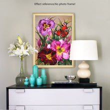 Carica l&#39;immagine nel visualizzatore della Galleria, Pittura diamante pieno trapano quadrato decorazione della parete fiore strass ricamo mosaico farfalla 5D fatto a mano