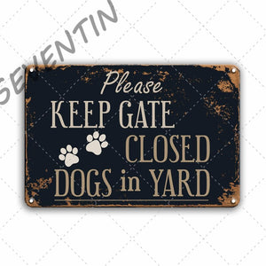 Beware of Dog Sign Vintage Alcohol Restroom Poster Metal Plate Tin Sign Farmhouse Man Cave Decor Caution Angry Gamer Room Decor