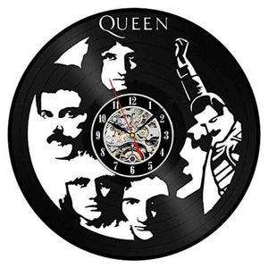 Reloj de pared Queen Rock Band, diseño moderno, tema musical, discos de vinilo clásicos, reloj de pared, arte, decoración del hogar, regalos para músico