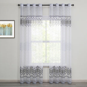 BILEEHOME Sheer Tulle Window Curtain for Living Room the Bedroom Modern Luxury Tulle Curtains for Window Curtain Fabric Drapes