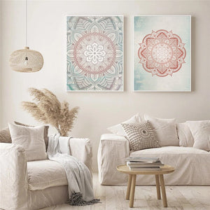 Bohemian Exhale Mandala Mindfulness Zen Wall Art Canvas Painting Poster and Print Pictures Yoga Living Room Home Decor Cuadros