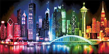Cargar imagen en el visor de la galería, EverShine, pintura de diamantes, punto de cruz de ciudad, mosaico de diamantes, vista nocturna, paisaje, diamantes de imitación, arte, Kits de bordado de cuentas, decoración del hogar