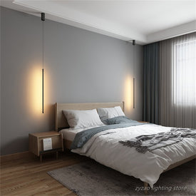 Lampade a sospensione a LED da comodino moderno per camera da letto Soggiorno TV Decorazioni da parete Lampade a sospensione a LED Lampade a sospensione a strisce di linee geometriche
