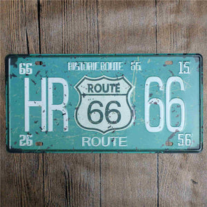 Route 66 Metal Plate Vintage Plaque Cafe Decoration Retro Sign Bar Decorative Art Wall Poster Home Decor 15x30cm