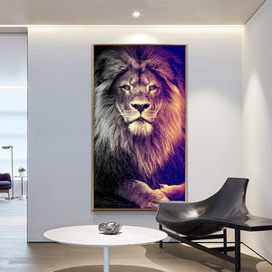 Pósteres de lienzo de arte de pared de cabeza de león africano moderno e impresiones de animales arte lienzo pinturas en la pared Cuadros decoración del hogar Cuadros