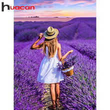 Load image into Gallery viewer, Huacan 5d Diamond Painting Girl New Arrivals Embroidery Lavender Mosaic Cross Stitch Flower Home Decor Diamond Art
