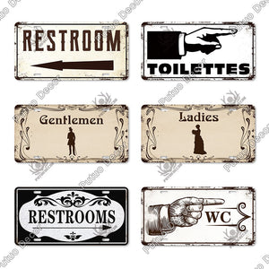 Placa de letrero de Metal para baño de decoración Putuo, placa de matrícula Vintage de Metal para Bar, Club, baño, baño, baño, decoración de puerta