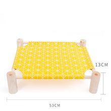 Cargar imagen en el visor de la galería, Cama elevada para gatos, hamacas para gatos, cama de lona de madera, cama de salón para gatos pequeños, conejos, gatos, perros, lona duradera, suministros para el hogar para mascotas