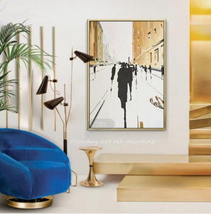 Cuadro dorado pintado a mano, pintura al óleo abstracta de alta calidad, arte de pared sobre lienzo, arte abstracto, pintura al óleo dorada para sala de estar