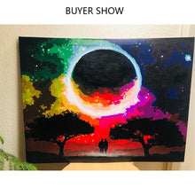 Cargar imagen en el visor de la galería, Gatyztory marco espacio DIY pintura por números paisaje pintura al óleo pintada a mano dibujo sobre lienzo decoración de la pared del hogar 60x75cm