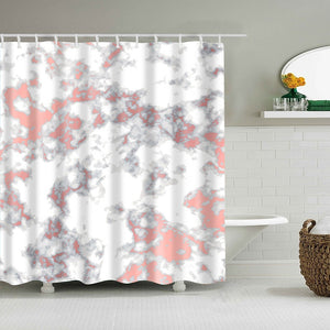 Cortina de baño con patrón de mármol YOMDID, cortinas de ducha impermeables, cortina geométrica con estampado de pantalla de baño para regalo de baño, Navidad