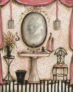 Canvas Painting Wall Art Vintage Abstract Style Victorian Shabby Prints Bathroom Home Decor Picture Posters for Bathroom Decor
