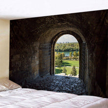Laden Sie das Bild in den Galerie-Viewer, Schöner natürlicher Wald bedruckter großer Wandteppich mit Meerblick, Hippie-Wandbehang, böhmische Wandteppiche, Mandala-Wanddekoration
