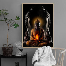 Cargar imagen en el visor de la galería, Dios Buda pared arte impresiones Buda estatua lienzo pintura budismo pared cuadros para sala de estar carteles religiosos decoración de pared