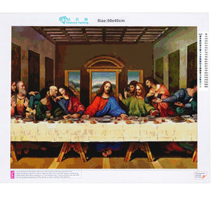 KAMY YI 5D Religious Diamond Embroidery Round Diamond Painting diy Christian Last Supper Mosaic Picture Home Decoration Gift